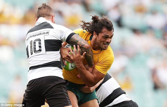 The Australian rugby union player (pictured) was arrested for cocaine possession in Fortitude Valley at 12:40am on Saturday, police say 