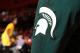 COLLEGE PARK, MD - JANUARY 11:  The Michigan State Spartans logo on a uniform during the game against the Maryland Terrapins at Xfinity Center on January 11, 2018 in College Park, Maryland.  (Photo by G Fiume/Maryland Terrapins/Getty Images)