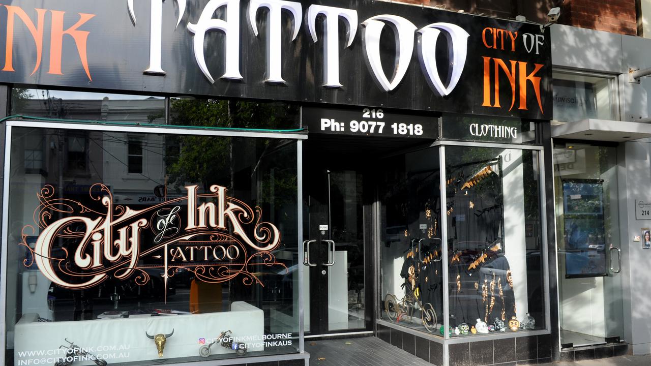 Police executed a raid at City of Ink tattoo parlour this morning. Picture: Andrew Henshaw