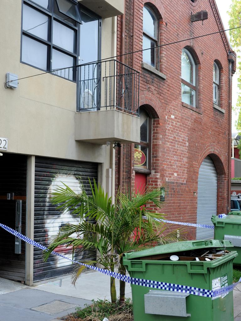 The three-storey property in Port Melbourne was raided. Picture: Andrew Henshaw