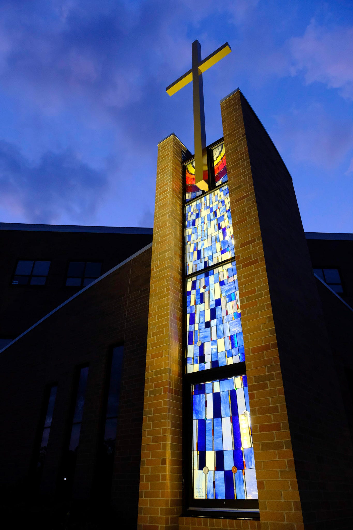 Aug. 22, 2019: Chapel Tower with a cross rising nearly 41 feet into the air is part of the finished $10 million expansion at Covington Catholic High School.