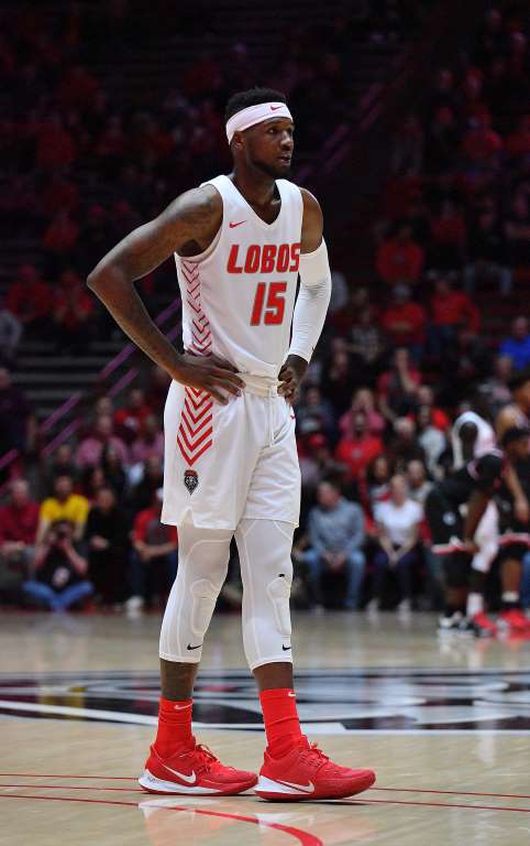 ALBUQUERQUE, NEW MEXICO - JANUARY 07: Carlton Bragg Jr. #15 of the New Mexico Lobos stands on the court during his team's game against the Fresno State Bulldogs at Dreamstyle Arena - The Pit on January 07, 2020 in Albuquerque, New Mexico. (Photo by Sam Wasson/Getty Images)