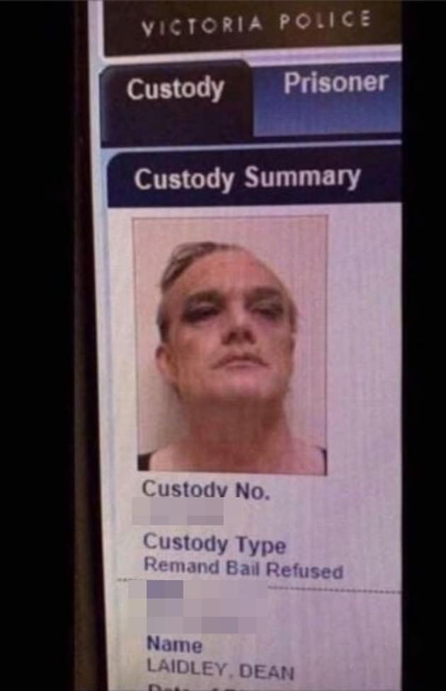 One photo which appeared to show his mugshot taken from a police file was also leaked