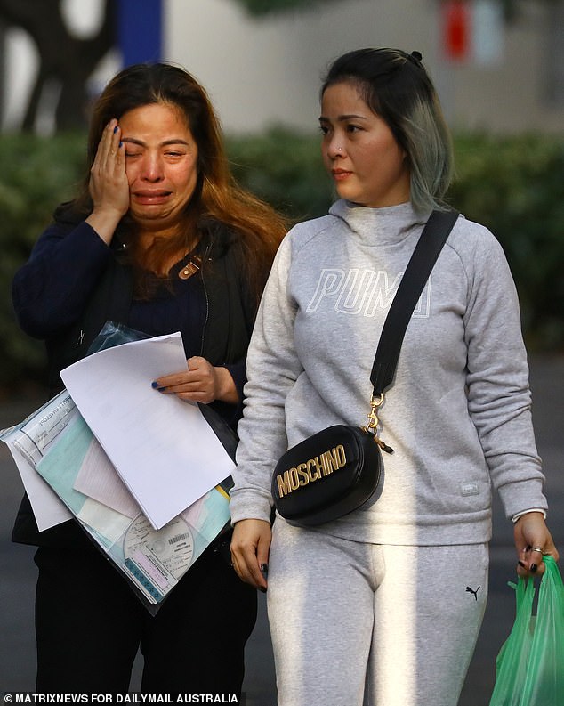 Phan - who the court heard had fallen on hard times - was visibly distraught as she was reunited with her sister outside the Sydney Police Centre on Wednesday evening