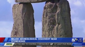 Thumbnail for the video titled "Scientists find huge ring of ancient shafts near Stonehenge"